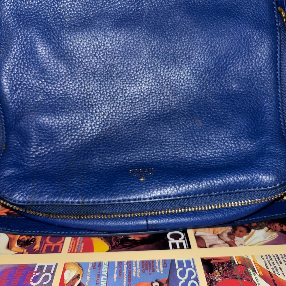 Fossil Royal Blue Leather Pouch